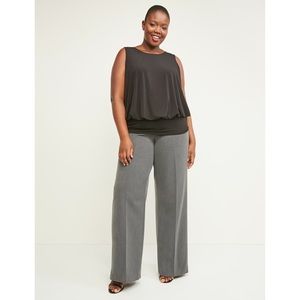 Lane Bryant Gray The Allie Wide Leg Trouser Pants